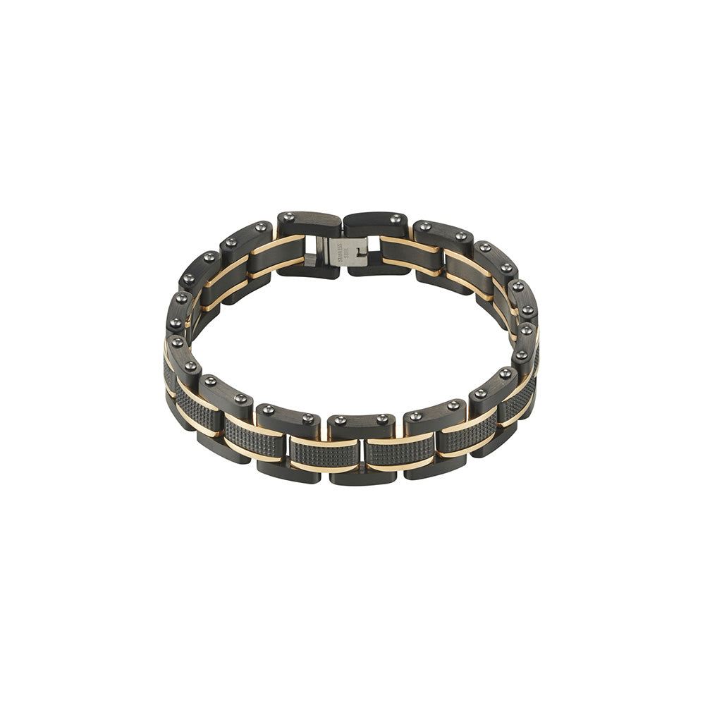 Stainless Steel/IP Black/IP 14k Gold Bracelet