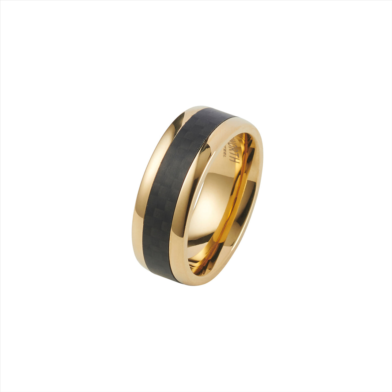 Stainless Steel/IP Gold/Carbon Fibre Ring