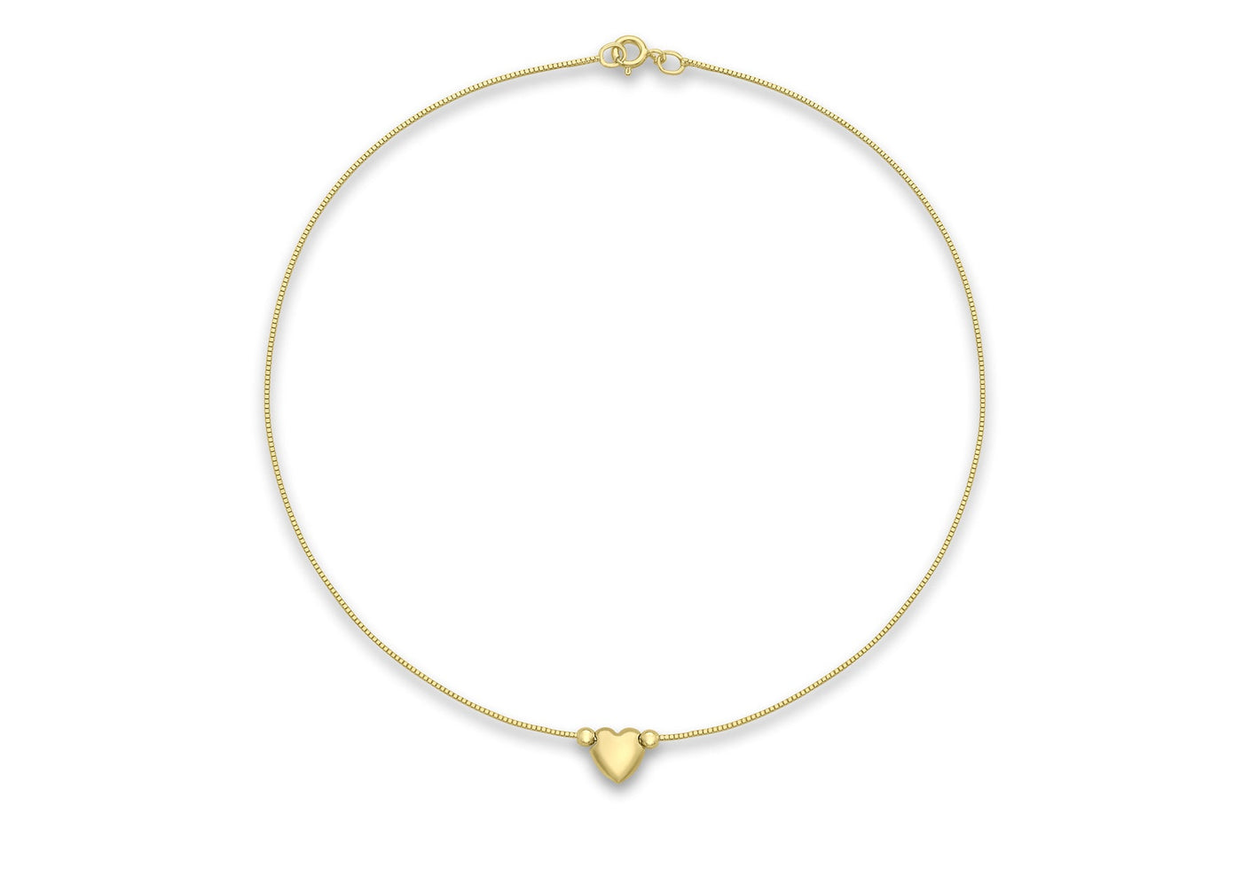 9K Yellow Gold Heart Anklet