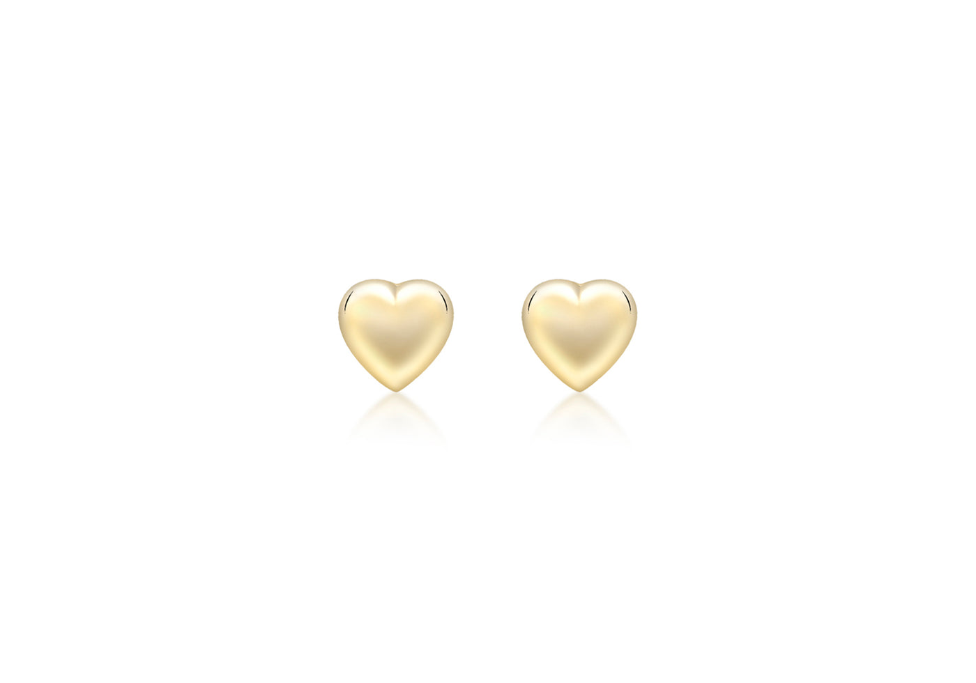 9K Yellow Gold Heart Stud Earrings