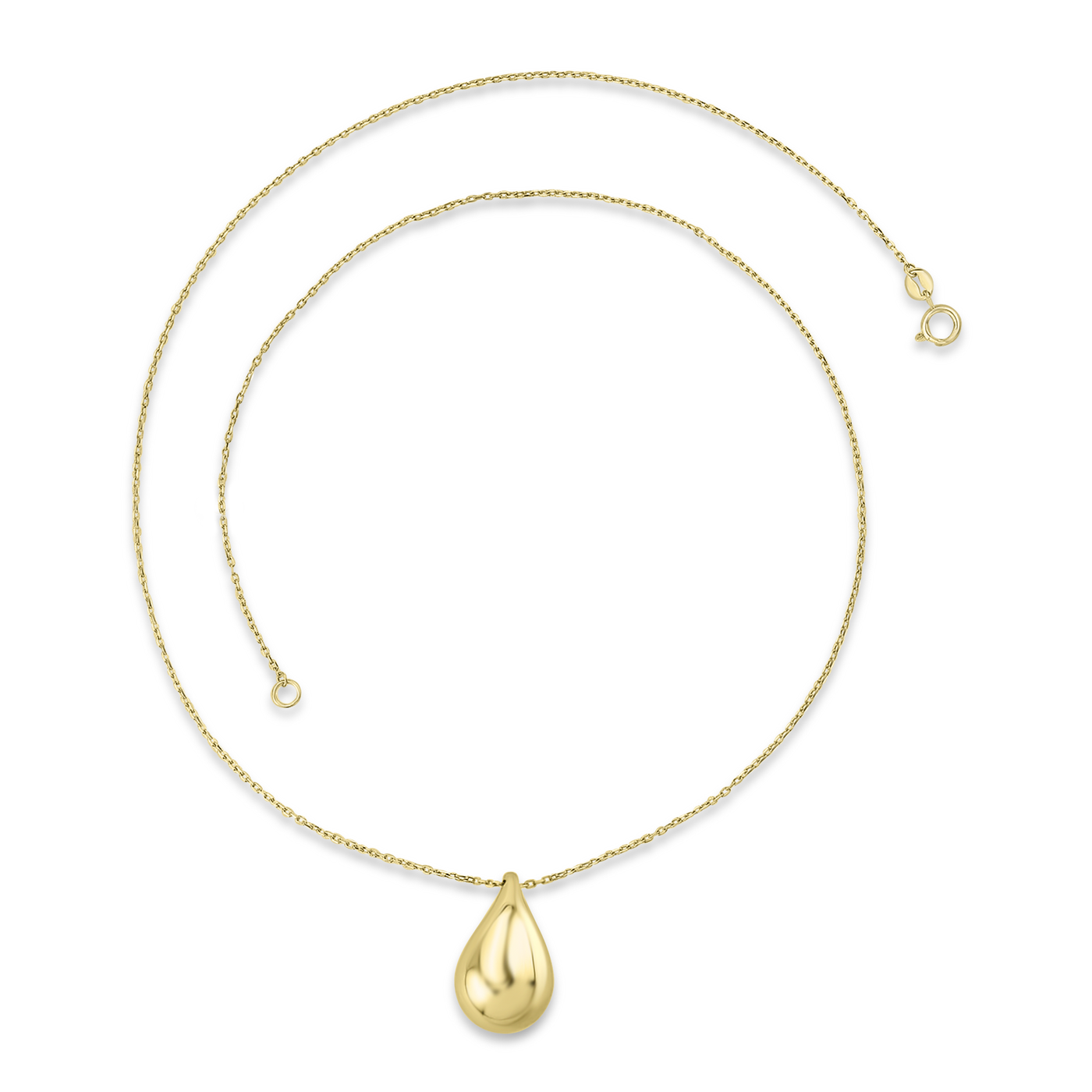 9K Yellow Gold Teardrop Necklet