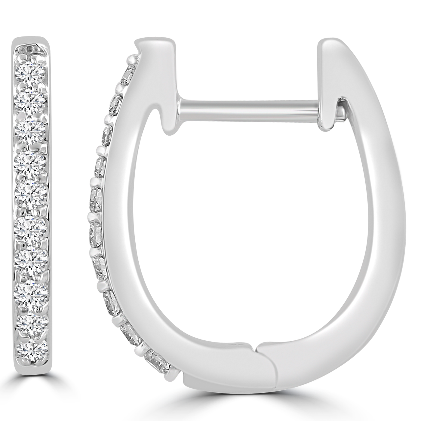 9K Yellow Gold Oval Diamond Huggies