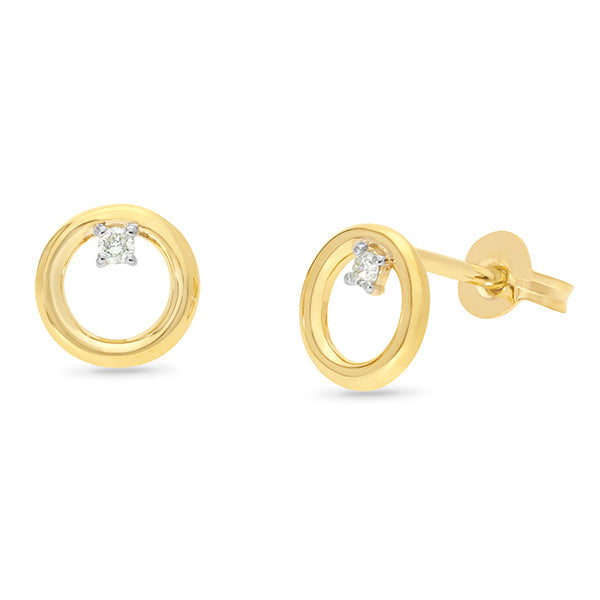 9K Yellow Gold Lab Grown Diamond Stud Earrings