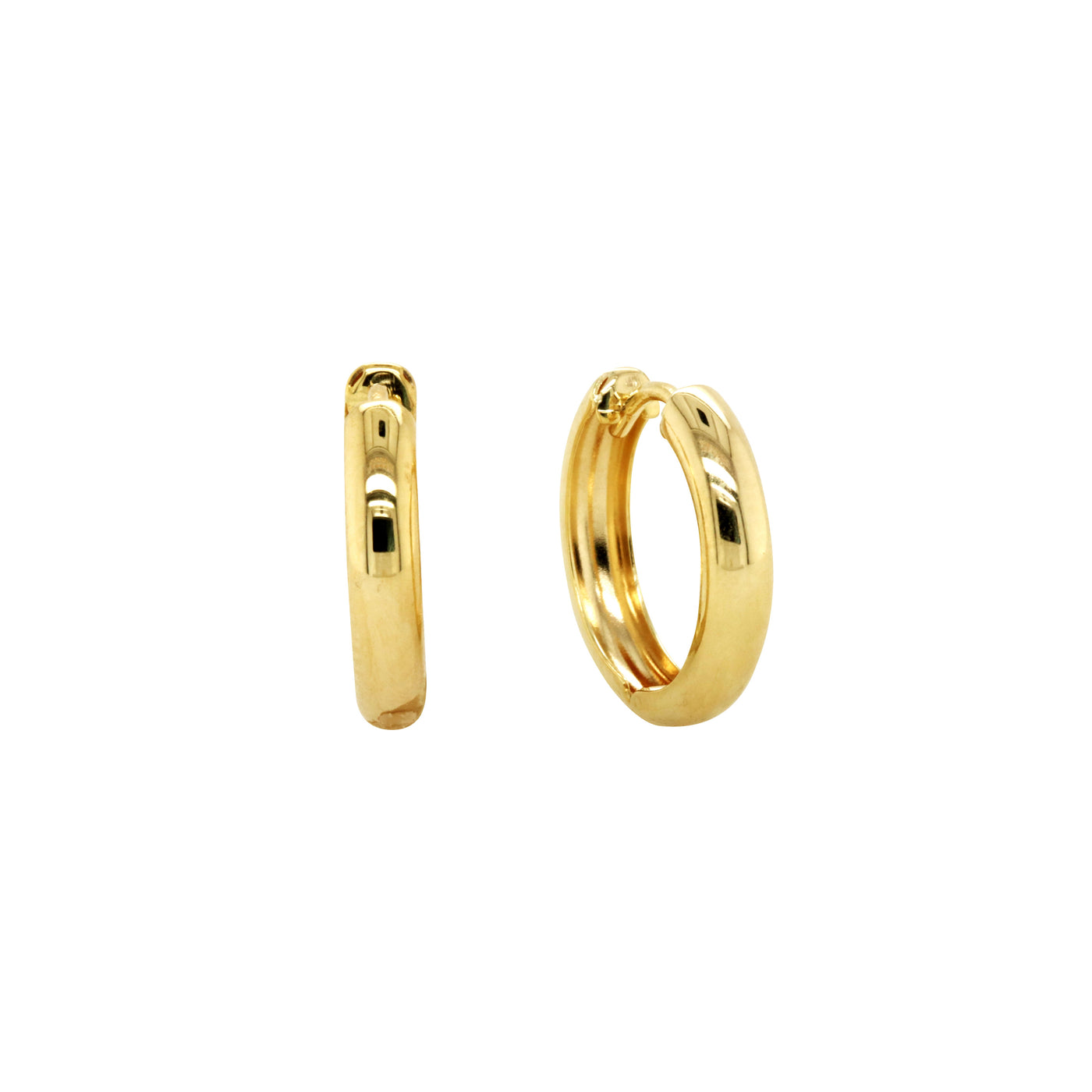 9K Yellow Gold & Silver Bonded Huggie Earrings