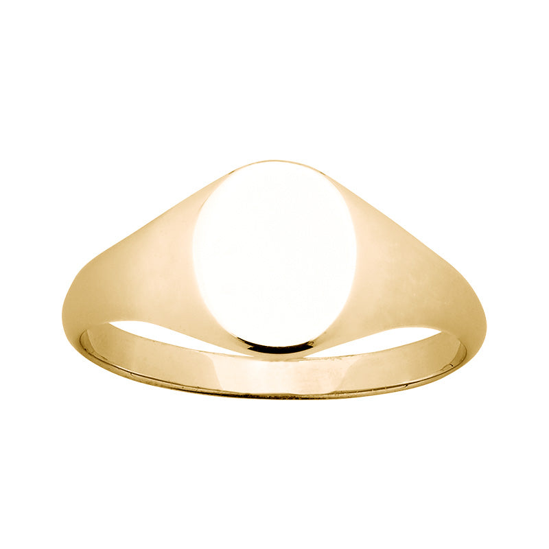 9K Yellow Gold Oval Signet Ring