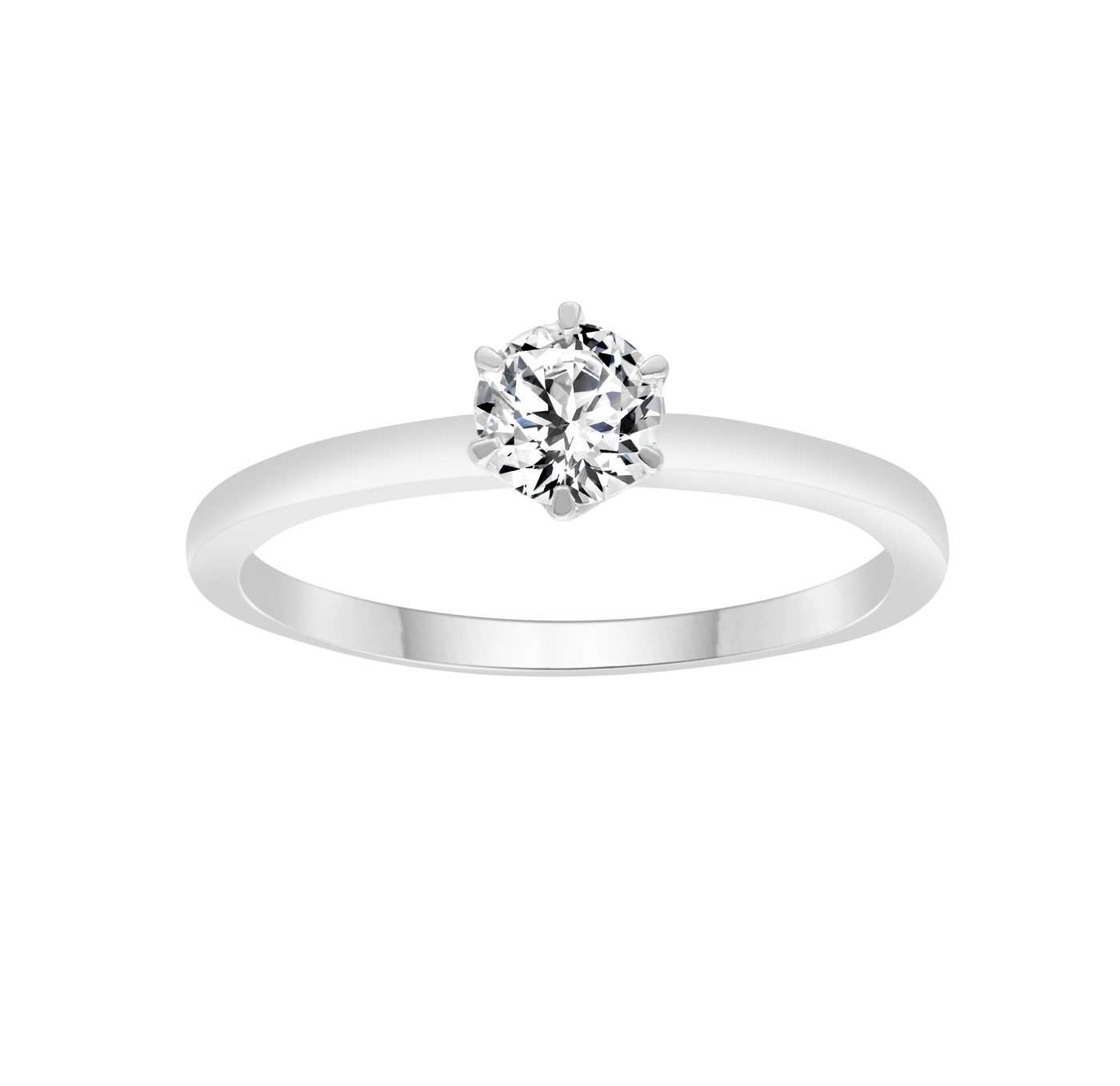 9K White Gold Lab Grown Diamond Solitaire Ring