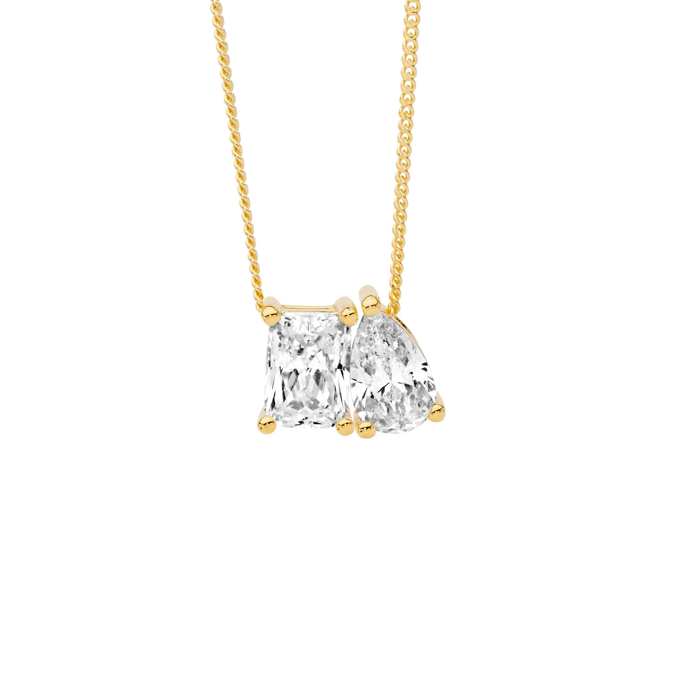 Sterling Silver Gold Plated CZ Pendant
