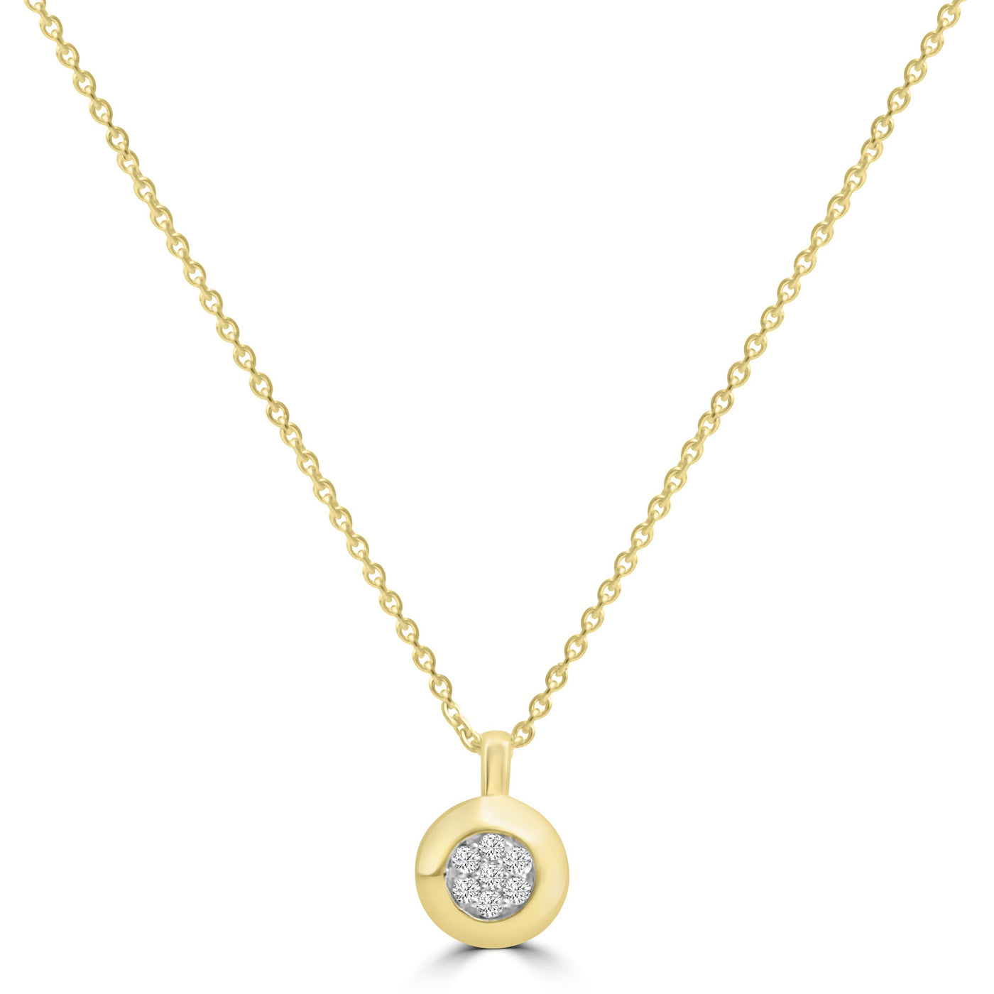 9K Yellow Gold Diamond Bezel Necklet