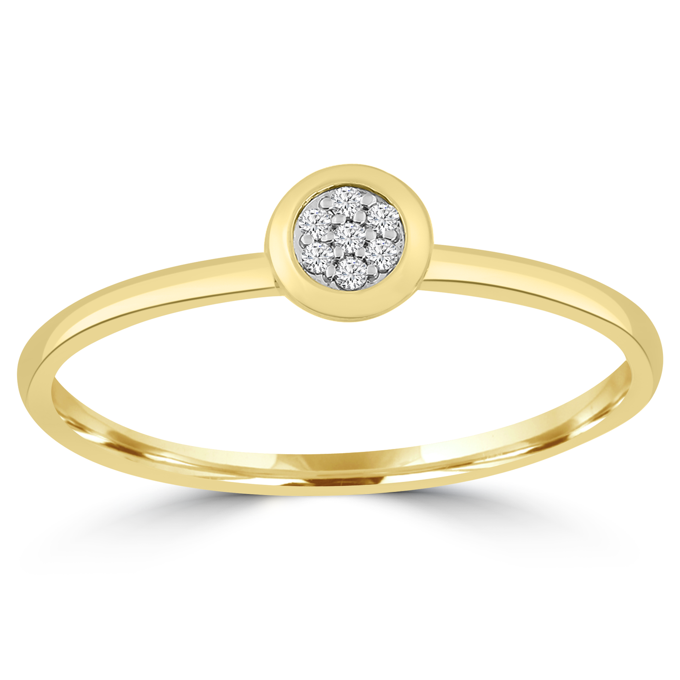 9K Yellow Gold Diamond Bezel Ring