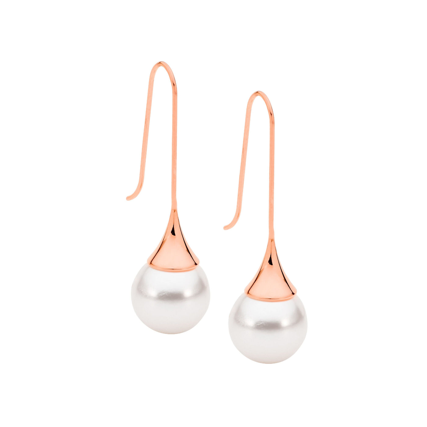 Stainless Steel Rose Gold Plated Shell Earrings